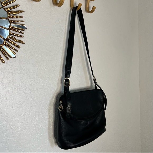 Vintage Longchamp Black Leather Sling Bag - Picture 9 of 11